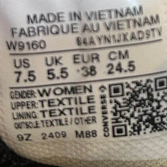 Converse All Star -Chuck Taylor Hi Top - Sneakers - Black - Women's - 7.5 -W9160 - Picture 10 of 10